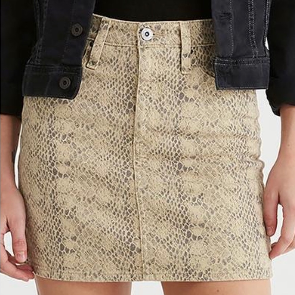 AG ADRIANO GOLDSCHMIED The Vera Snakeskin Print Mini Skirt Size NWT